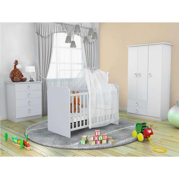 Quarto Infantil Inocência II Branco e Lilás - Batrol