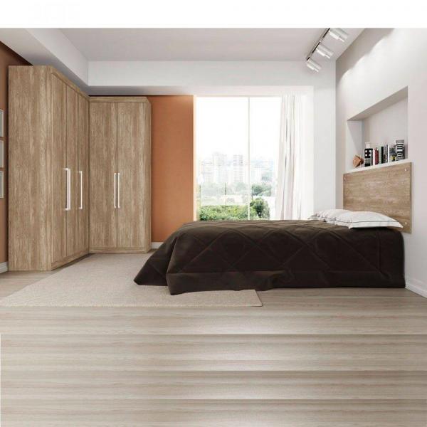 Quarto Modulado Casal Módena 4 Peças Composição 11 Nogal Demóbile - Demobile
