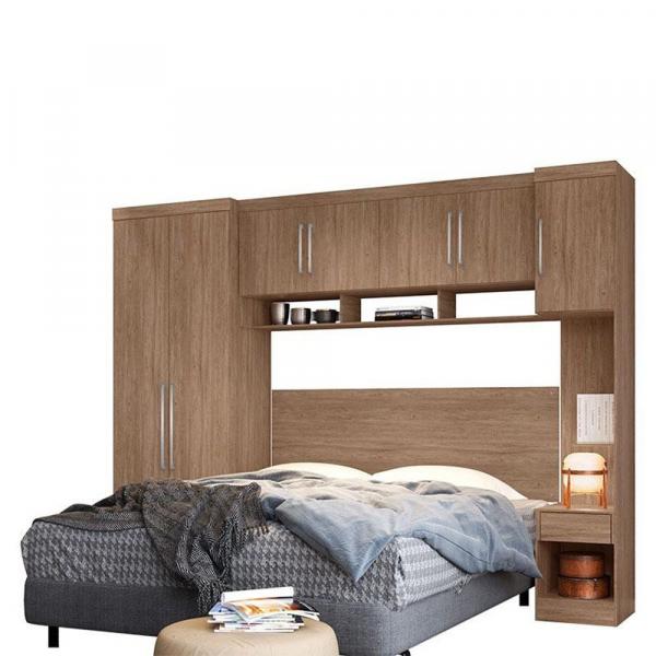 Quarto Modulado Casal Módena 4 Peças Composição 4 Demóbile Nogal Touch