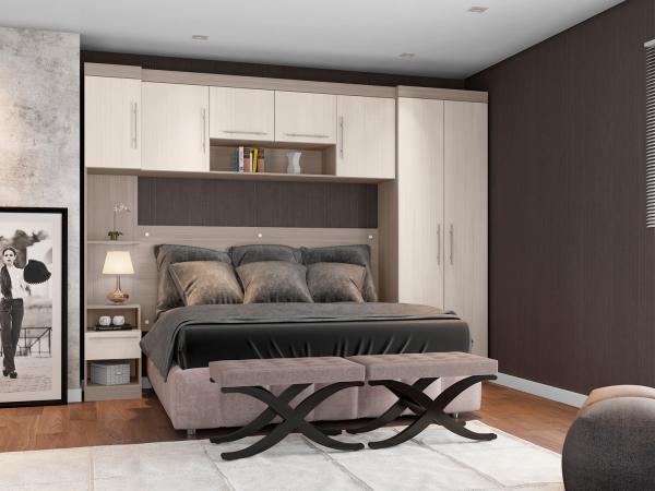 Quarto Modulado Casal Poliman Star - Rovere e Arena