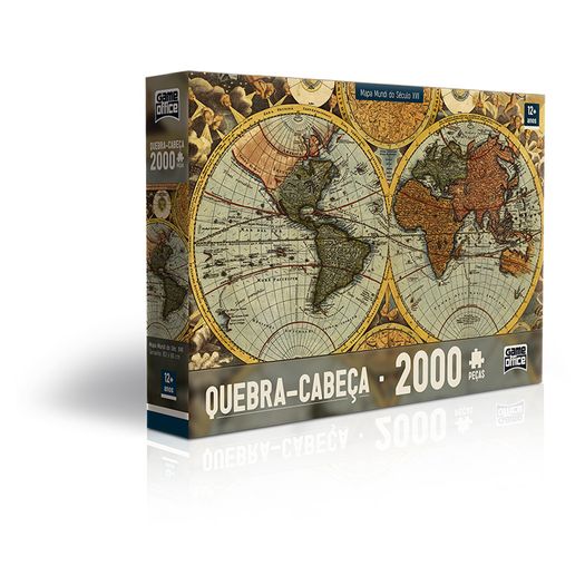Quebra-Cabeça 2000 Peças Mapa Mundi do Século Xvii 2307 Game Office