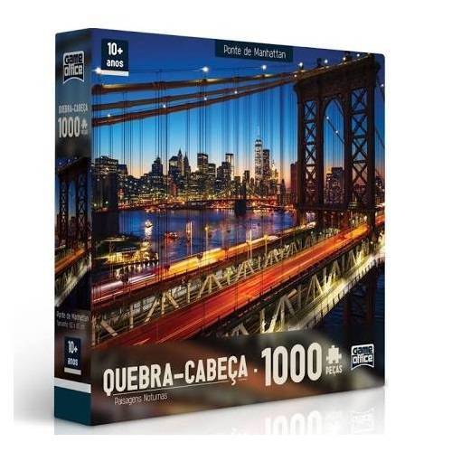 Tudo sobre 'Quebra-Cabeça 1000 Peças - Paisagens Noturnas - Ponte de Manhattan Game Office 2308'