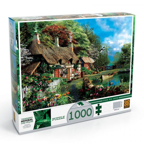 Quebra Cabeça 1000 Peças Puzzle Casa no Lago Grow