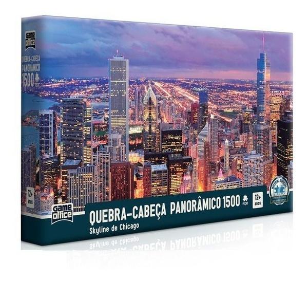 Quebra Cabeça 1500 Peças Panorâmico Skyline de Chicago - Toyster