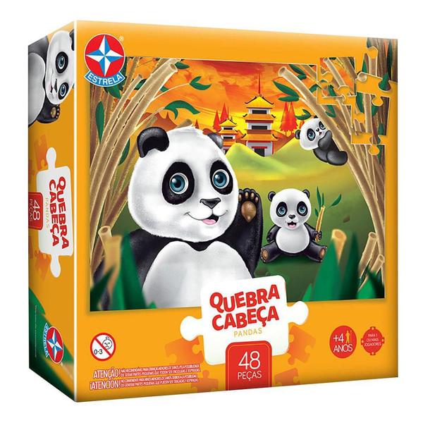 Quebra-Cabeça - 48 Peças - Grandão - Pandas - Estrela