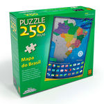 Quebra Cabeça 250 Peças Puzzle Mapa do Brasil Grow