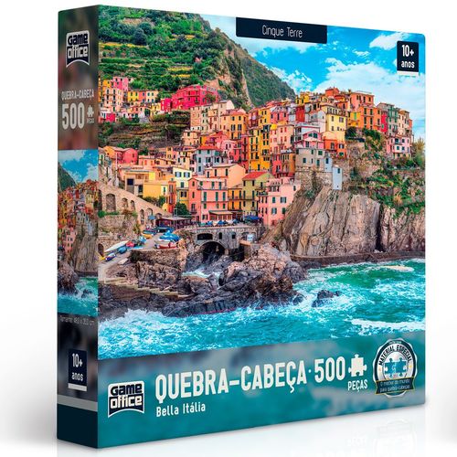 Quebra-cabeça - 500 Peças - Bella Itália - Cinque Terre - Toyster