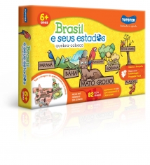 Quebra-Cabeça 82 Peças Brasil e Seus Estados 2058 Toyster - 1