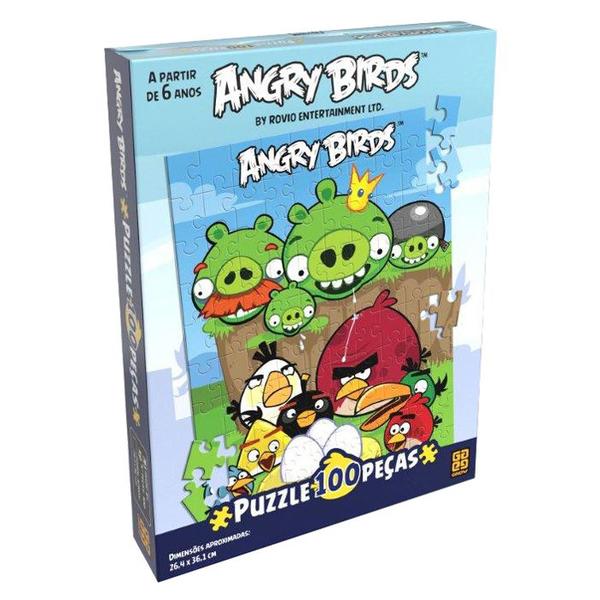 Quebra-Cabeça - Angry Birds - 100 Peças - Grow