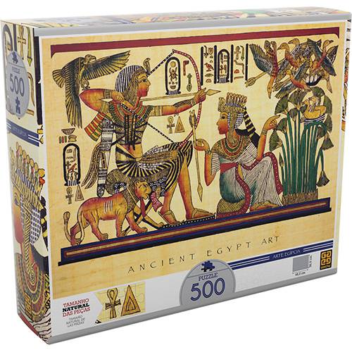 Tamanhos, Medidas e Dimensões do produto Quebra-Cabeça Arte Egipcia 500 Peças- Grow