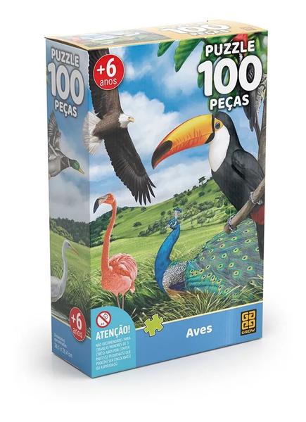 Quebra Cabeça Aves 100 Peças - Puzzle Grow