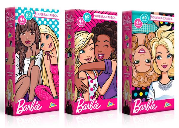 3 Quebra Cabeça Barbie 60 Peças Toyster 2432