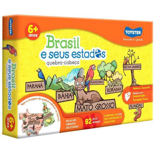 Quebra Cabeça Brasil e Seus Estados - 82 Peças - Toyster