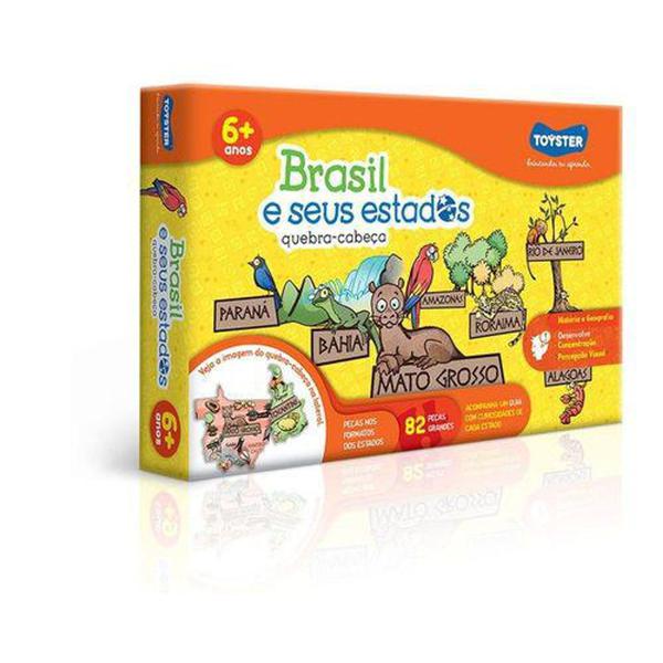 Quebra Cabeça Brasil e Seus Estados 82 Pecas - Toyster