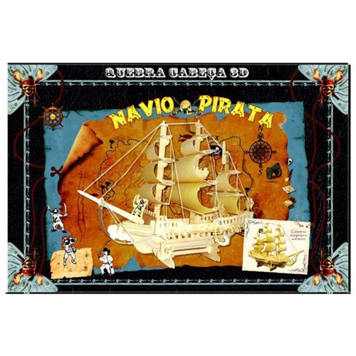 Quebra Cabeça 3D - Navio Pirata - 151 Pçs - Wamboo