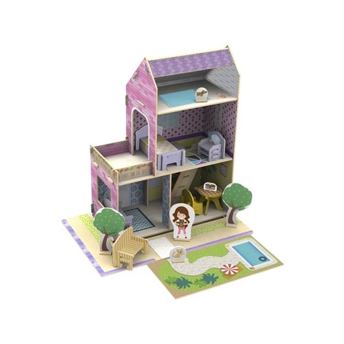 Quebra Cabeça 3D Xalingo Little House Verão 50 Pçs Madeira