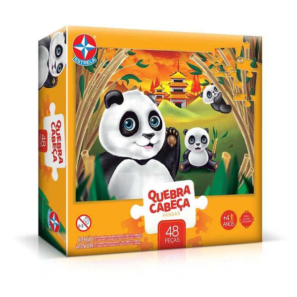 Quebra-Cabeça Grandão - Pandas - 48 Peças - Estrela