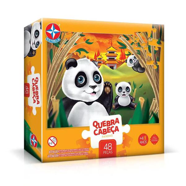 Quebra-Cabeça Grandão Pandas 48 Peças - Estrela