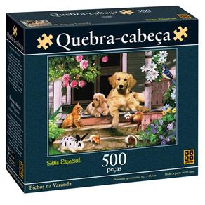 Quebra-Cabeça Grow 02490 Puzzle C/ 500 Peças Bichos na Varanda