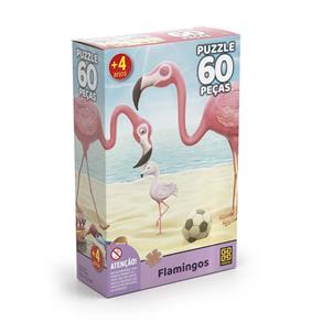 Quebra-cabeça Grow Flamingos - 60 Peças