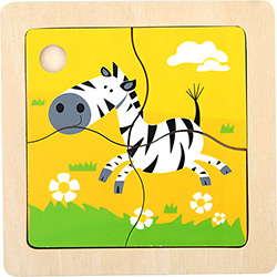 Tudo sobre 'Quebra-Cabeça Infantil Madeira First Steps Zebra'