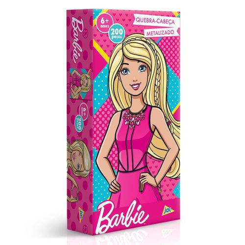 Quebra-Cabeça Metalizado - 200 Peças - Barbie - Toyster