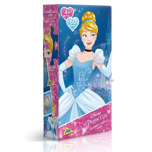 Quebra-Cabeça Mini - 60 Peças - Disney - Princesas Disney - Cinderela - Toyster