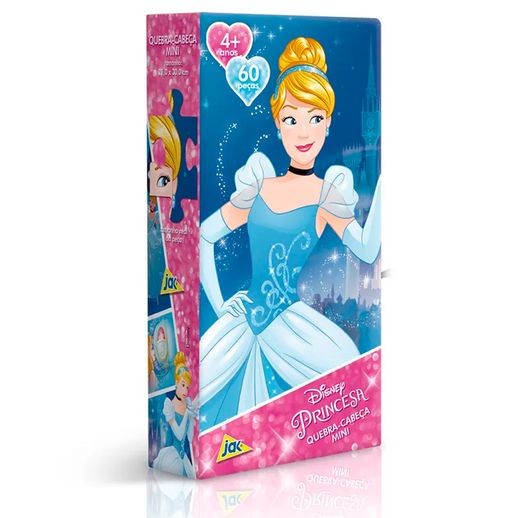 Quebra Cabeça Mini 60 Peças Princesas Disney Cinderela - Toyster