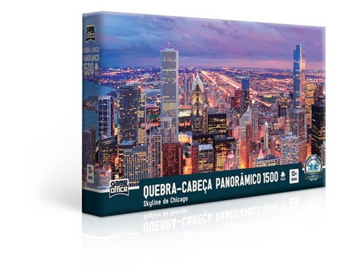 Quebra-Cabeça Panorâmico - 1500 Peças - Skyline de Chicago - Toyster