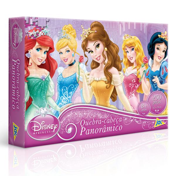 Quebra Cabeça Panorâmico 250 Peças Princesas (Metalizado) - Toyster - Princesas Disney
