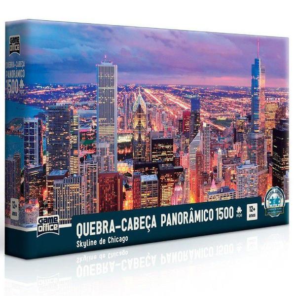 Quebra-Cabeça Panorâmico Skyline de Chicago 1500 Peças Toyster 2518