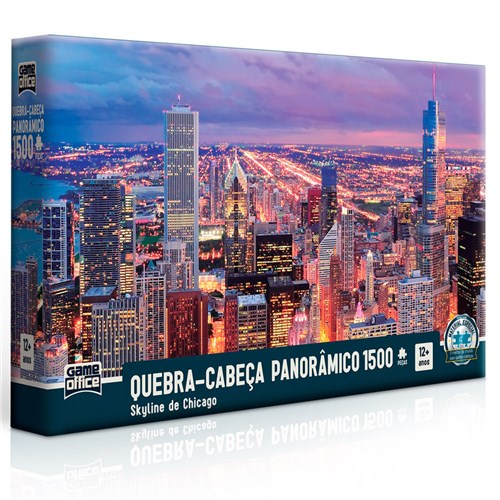 Quebra-Cabeça Panorâmico - Skyline de Chicago - 1500 Peças - Toyster