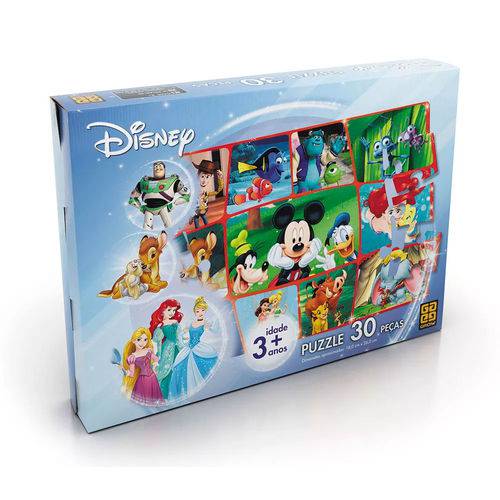 Quebra-cabeça - Personagens Disney - 30 Peças - Personagens Disney - Grow