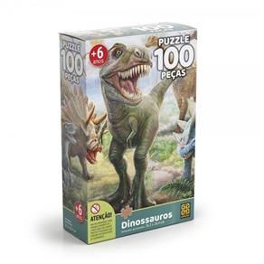 Quebra-Cabeça Puzzle 100 Peças - Dinossauros - Grow