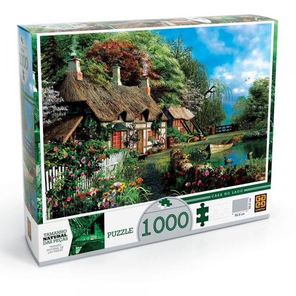 Quebra Cabeça Puzzle 1000 Peças Casa no Lago 02963 - Grow