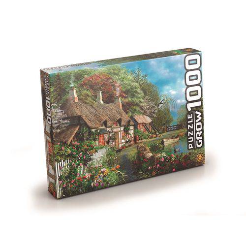 Quebra-Cabeça Puzzle 1000 Peças - Casa no Lago - Grow