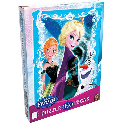 Tamanhos, Medidas e Dimensões do produto Quebra Cabeça Puzzle 150 Peças Frozen - Grow