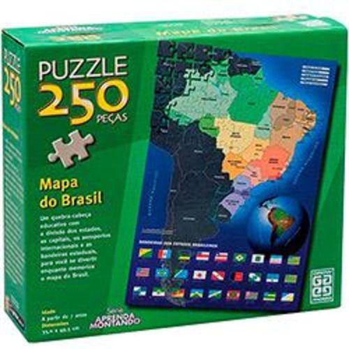 Quebra Cabeça Puzzle 250 Peças Mapa do Brasil - 01706 Grow