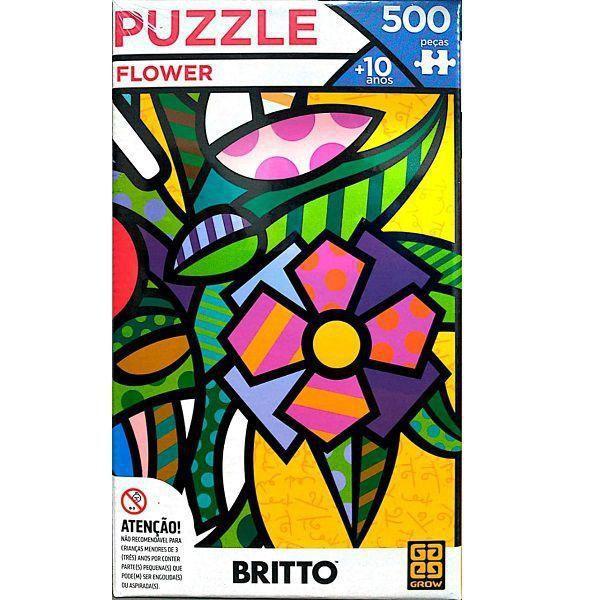 Quebra Cabeça Puzzle 500 Pçs Flower Romero Britto Grow