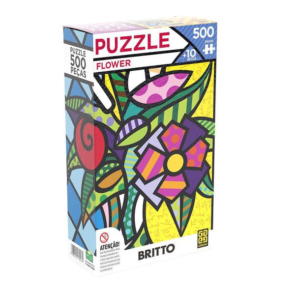 Quebra-cabeça Puzzle 500 Peças Flower Romero Britto - Grow