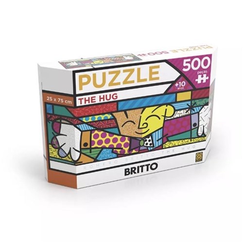 Quebra Cabeça Puzzle 500 Peças - Panorama Romero Brito The Hug - Grow