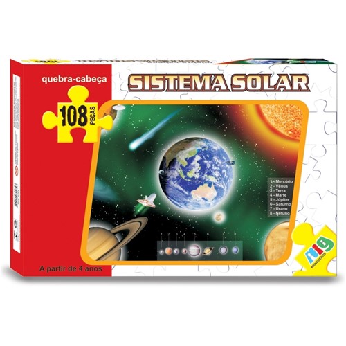 Quebra Cabeça Puzzle Infantil Sistema Solar 108 Peças Nig