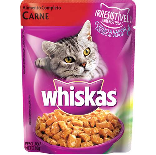 Ração Cat Sachê Carne 85g - Whiskas
