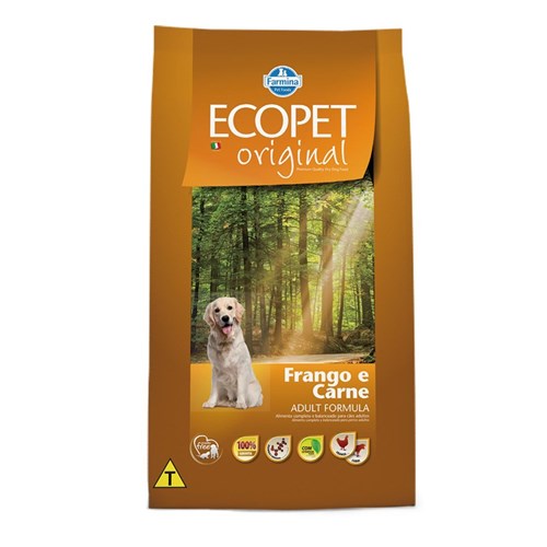 Ração Ecopet Original para Cães Adultos Sabor Frango e Carne - 20Kg