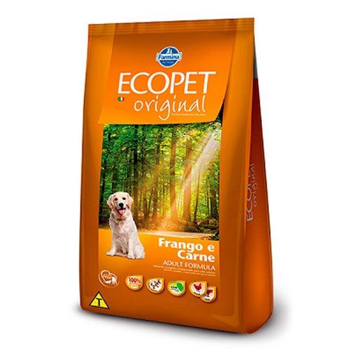 Ração Ecopet Original para Cães Adultos Sabor Frango e Carne - 15 Kg