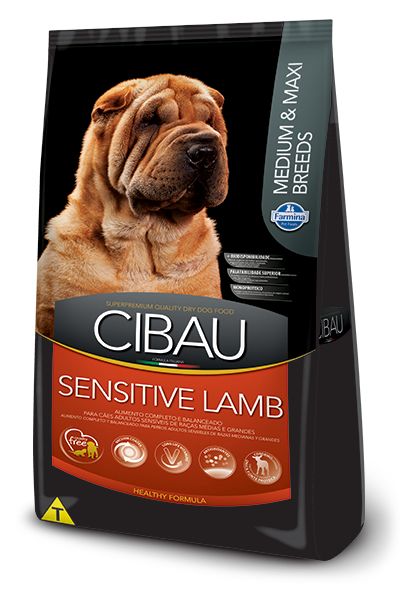 Ração Farmina Cibau Sensitive Lamb para Cães Adultos Sensíveis de Raças Médias e Grandes - 12 Kg
