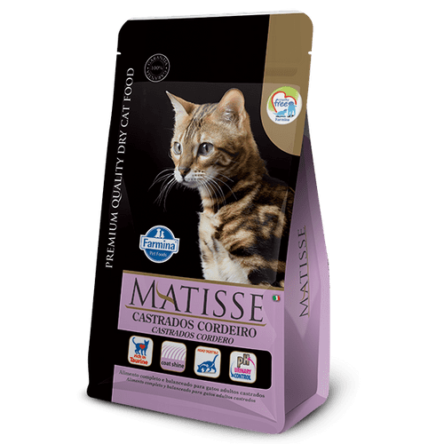 Ração Farmina Matisse Feline Formula para Gatos Adultos Castrados Sabor Cordeiro 10,1kg