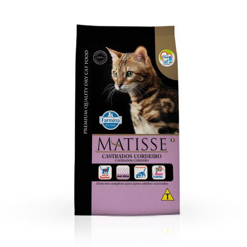 Ração Farmina Matisse para Gatos Adultos Castrados Sabor Cordeiro - 10,1kg