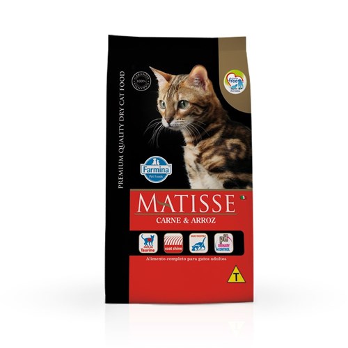 Ração Farmina Matisse para Gatos Adultos Sabor Carne e Arroz - 2Kg