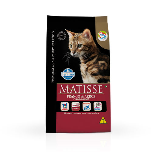 Ração Farmina Matisse para Gatos Adultos Sabor Frango e Arroz - 2kg